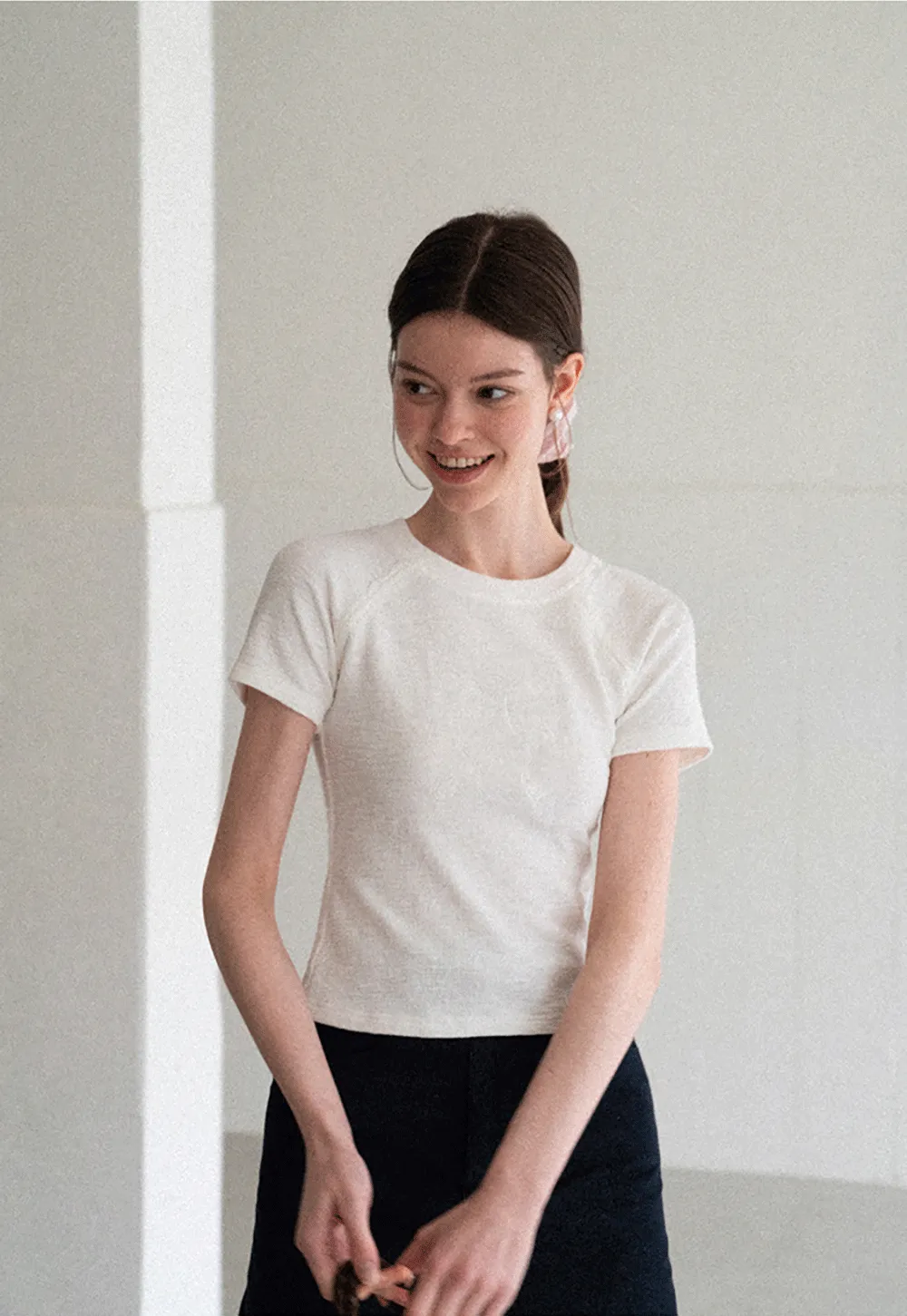 Embroidered Bow Detail Short Sleeve T Shirt