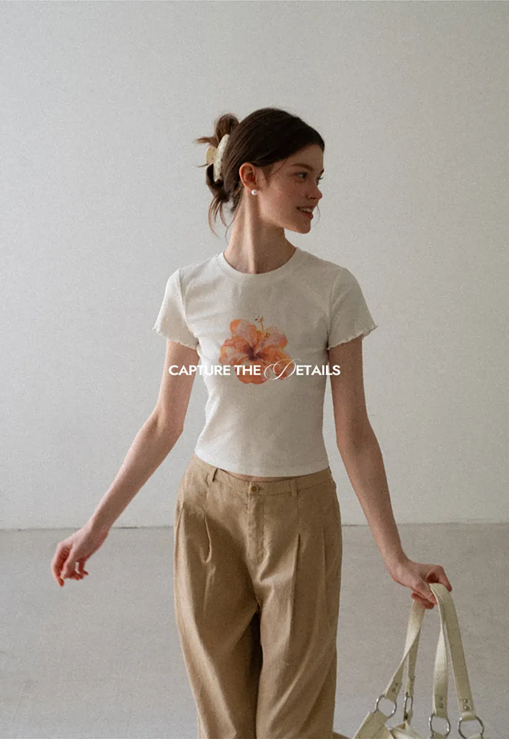 Floral Print Cropped T Shirt