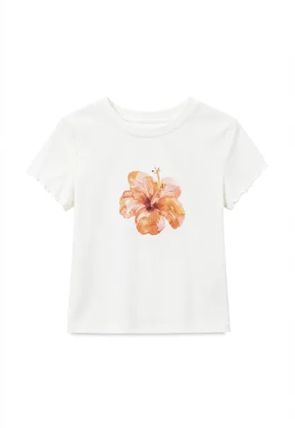 Floral Print Cropped T Shirt