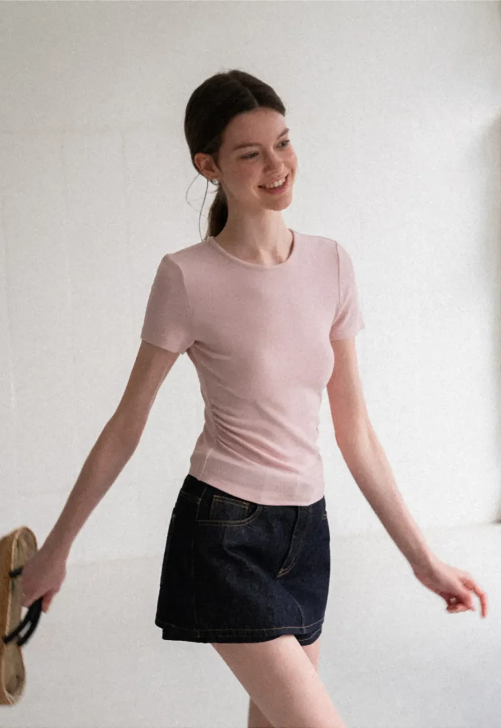 Fitted Crew Neck Short Sleeve T Shirt