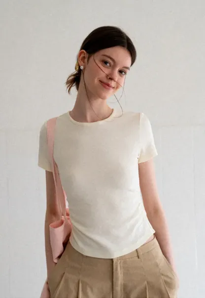 Fitted Crew Neck Short Sleeve T Shirt