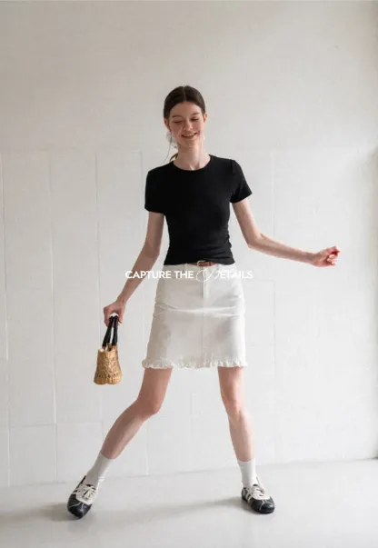 Fitted Crew Neck Short Sleeve T Shirt