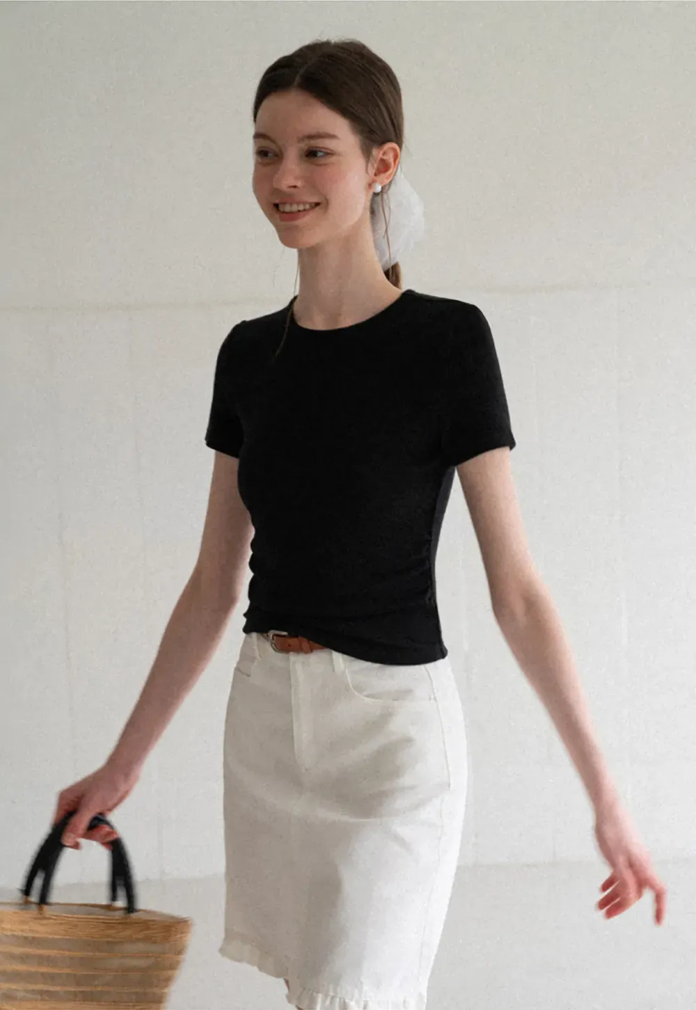 Fitted Crew Neck Short Sleeve T Shirt