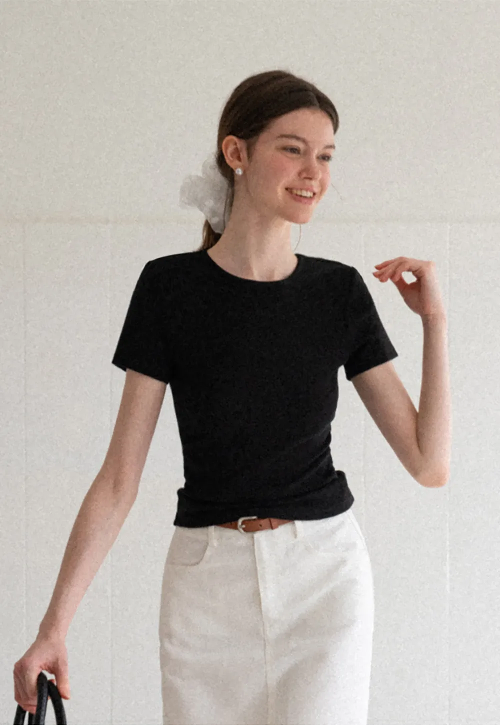 Fitted Crew Neck Short Sleeve T Shirt