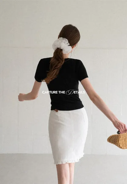 Fitted Crew Neck Short Sleeve T Shirt