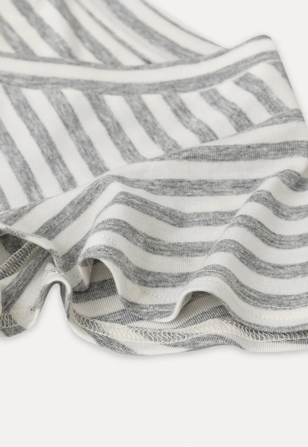 V Neck Striped Cap Sleeve T Shirt