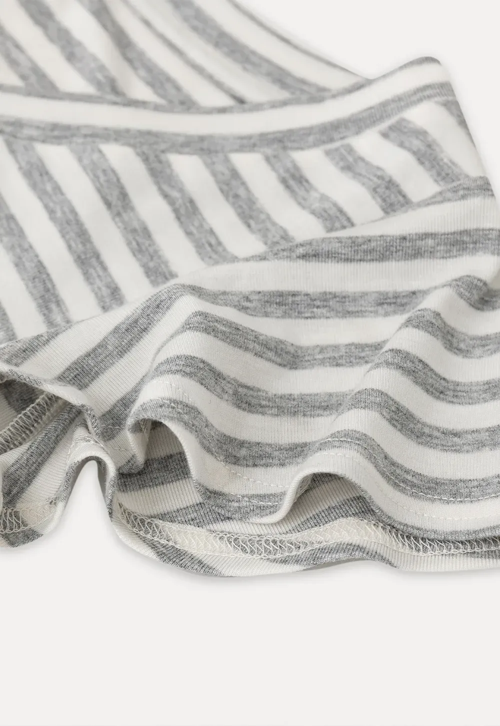 V Neck Striped Cap Sleeve T Shirt