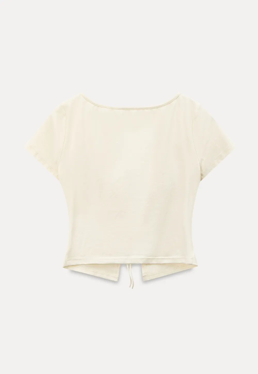 Lace Trim Front Tie Short Sleeve Top
