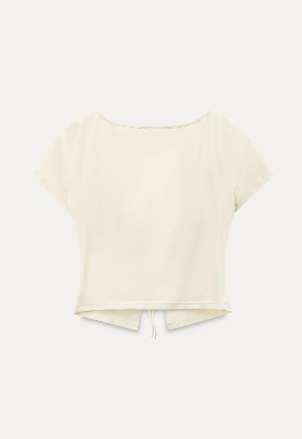 Lace Trim Front Tie Short Sleeve Top