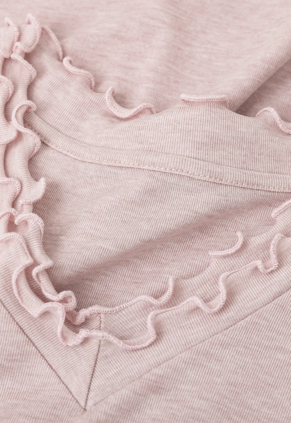 V Neck Lace Trim Short Sleeve T Shirt