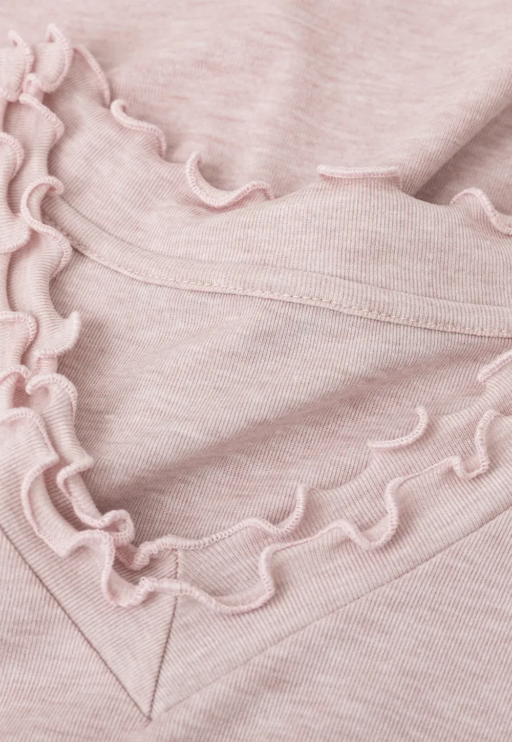 V Neck Lace Trim Short Sleeve T Shirt