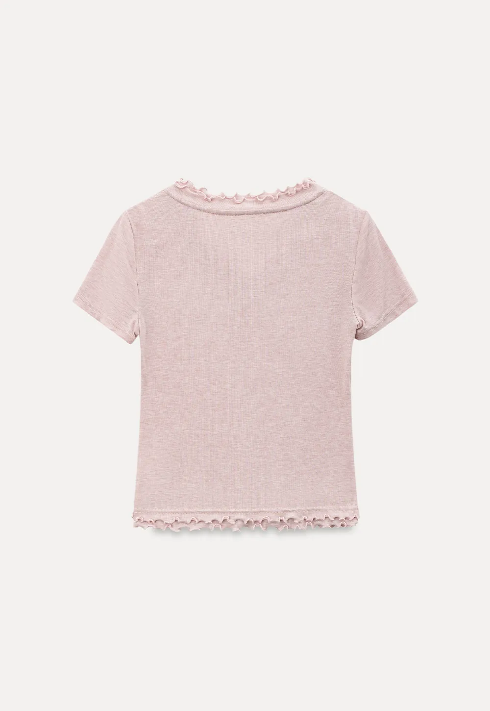 V Neck Lace Trim Short Sleeve T Shirt