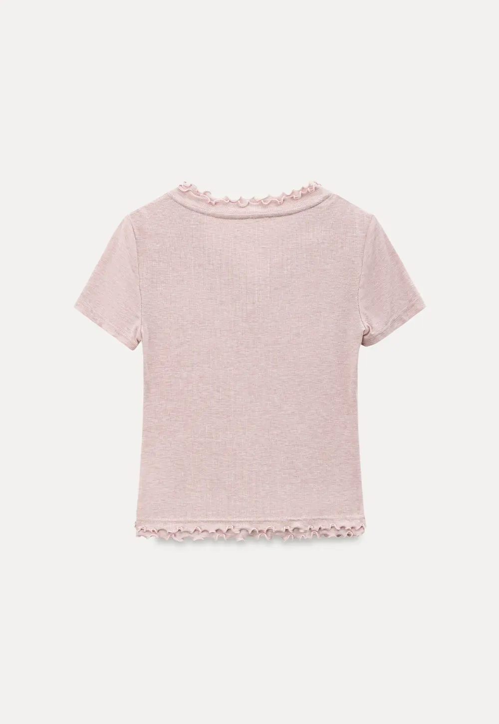 V Neck Lace Trim Short Sleeve T Shirt