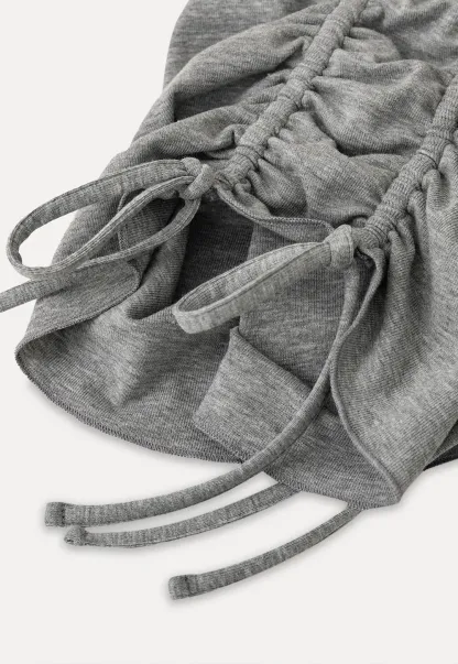 Side Ruched Short Sleeve Crew Neck T Shirt