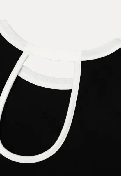 Contrast Trim Crew Neck Short Sleeve T Shirt