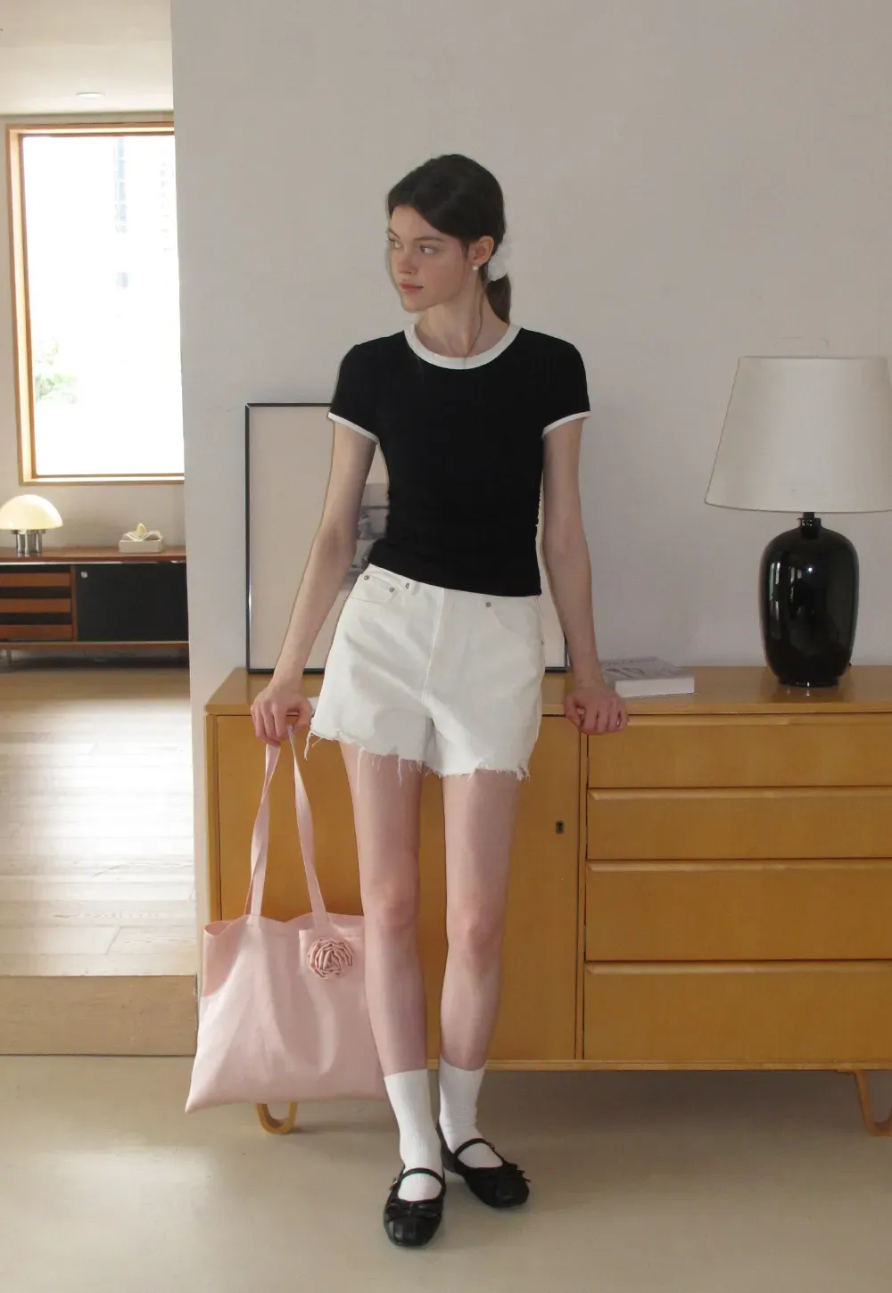 Contrast Trim Crew Neck Short Sleeve T Shirt