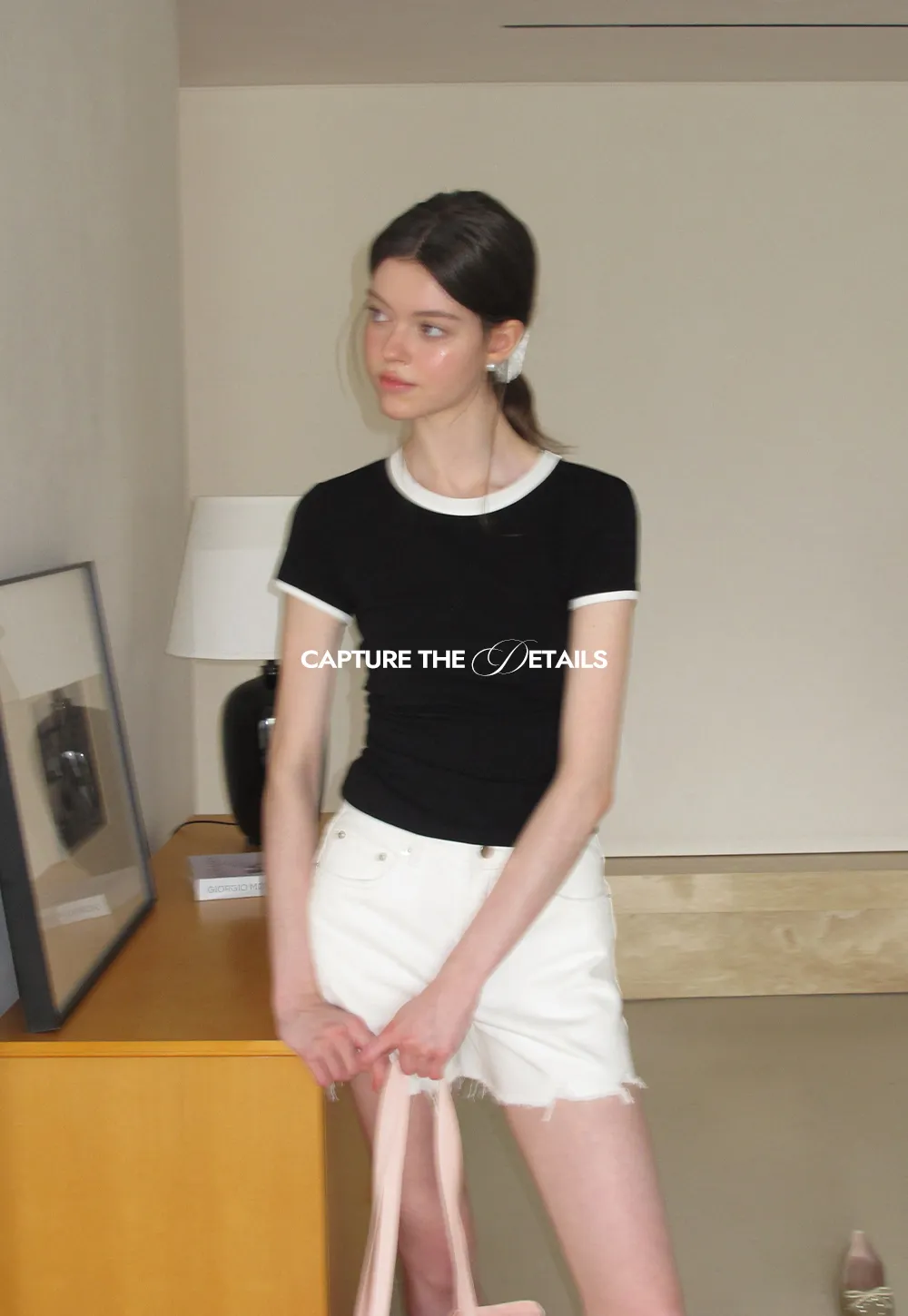Contrast Trim Crew Neck Short Sleeve T Shirt