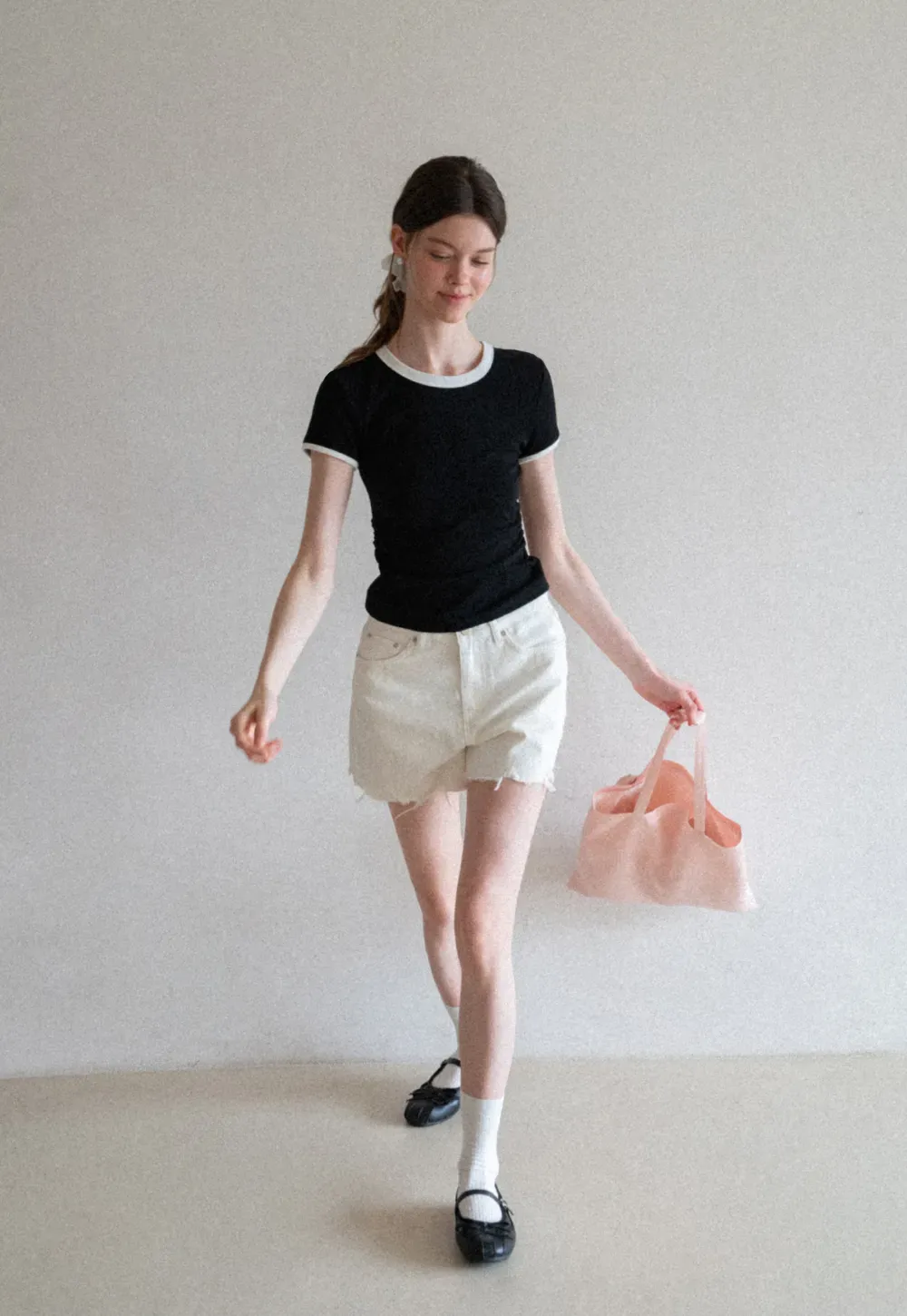 Contrast Trim Crew Neck Short Sleeve T Shirt