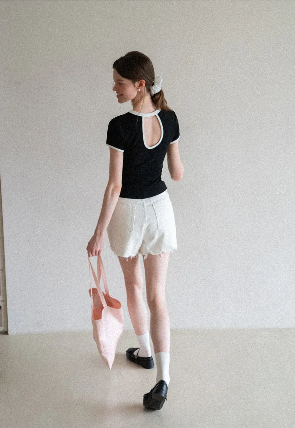 Contrast Trim Crew Neck Short Sleeve T Shirt