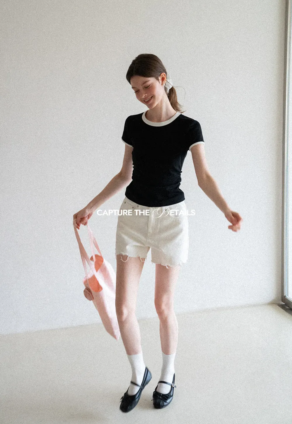 Contrast Trim Crew Neck Short Sleeve T Shirt