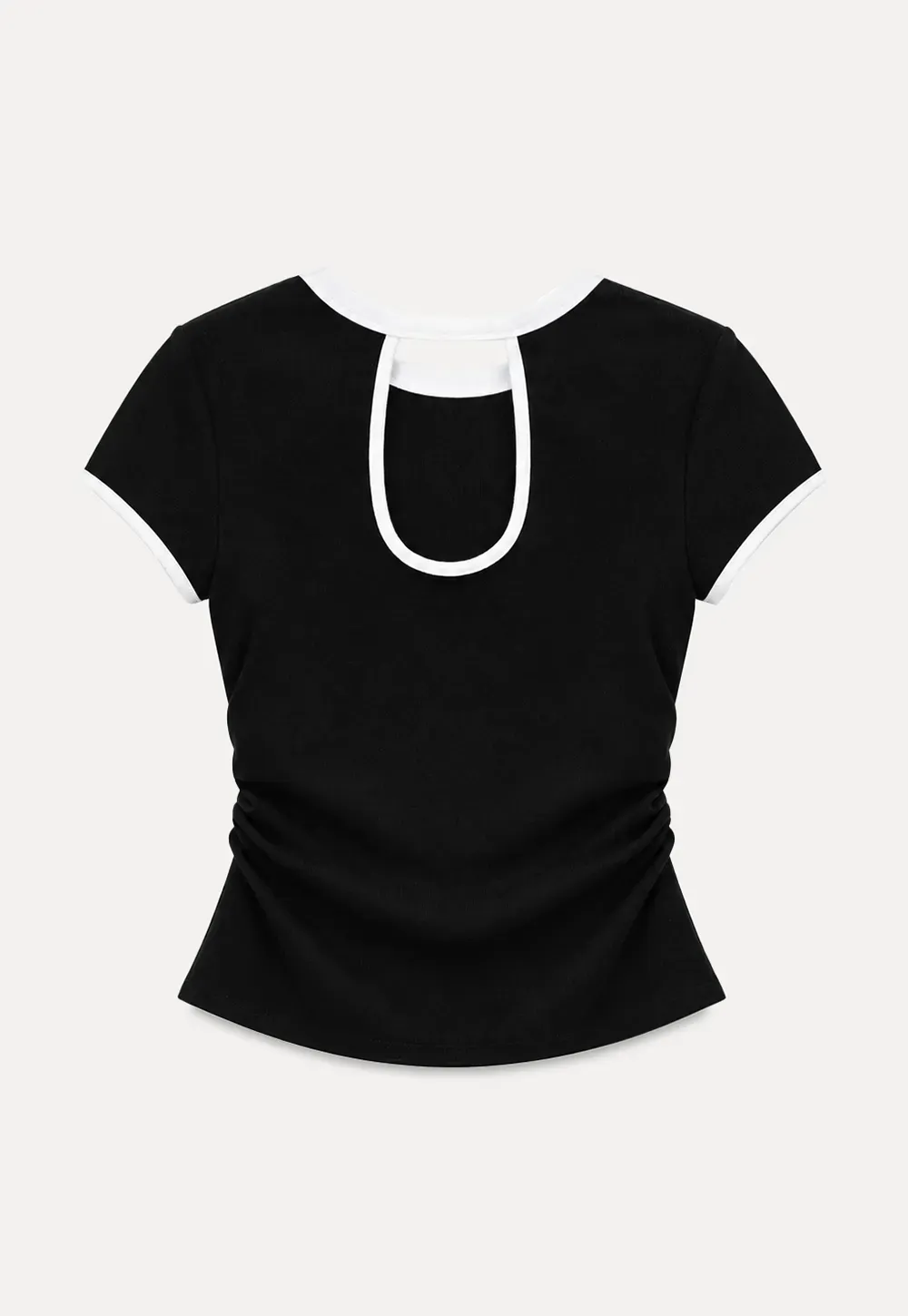 Contrast Trim Crew Neck Short Sleeve T Shirt