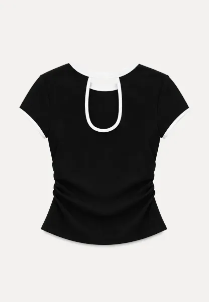 Contrast Trim Crew Neck Short Sleeve T Shirt