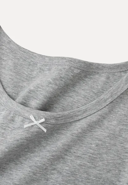 Cropped Ribbed Knit Short Sleeve T Shirt
