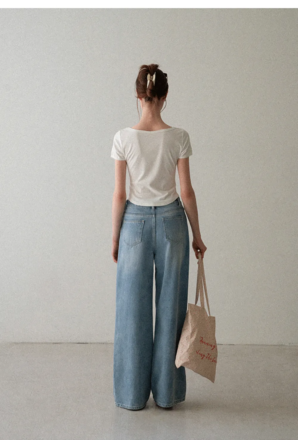 Cropped Ribbed Knit Short Sleeve T Shirt