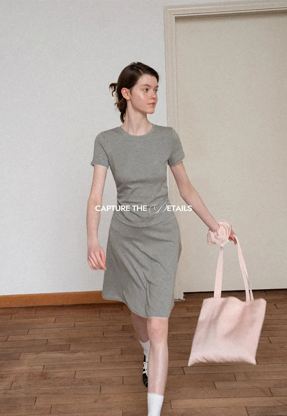 Ruched Side Detail Short Sleeve Top and A Line Skirt