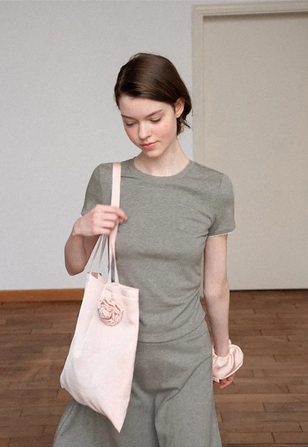 Ruched Side Detail Short Sleeve Top and A Line Skirt