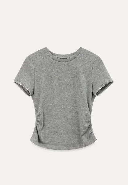 Ruched Side Detail Short Sleeve Top and A Line Skirt