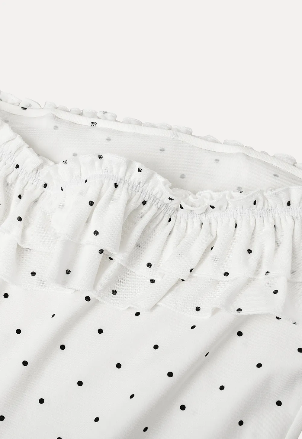 Ruffled Off Shoulder Polka Dot Top