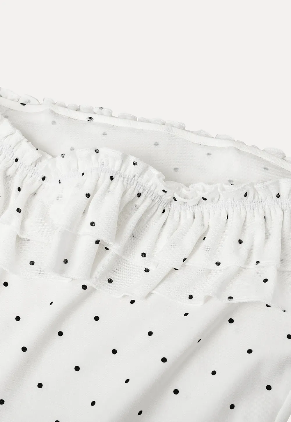 Ruffled Off Shoulder Polka Dot Top