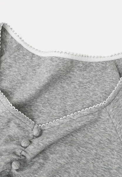 Ruffled Cap Sleeve Button Front Fitted T Shirt
