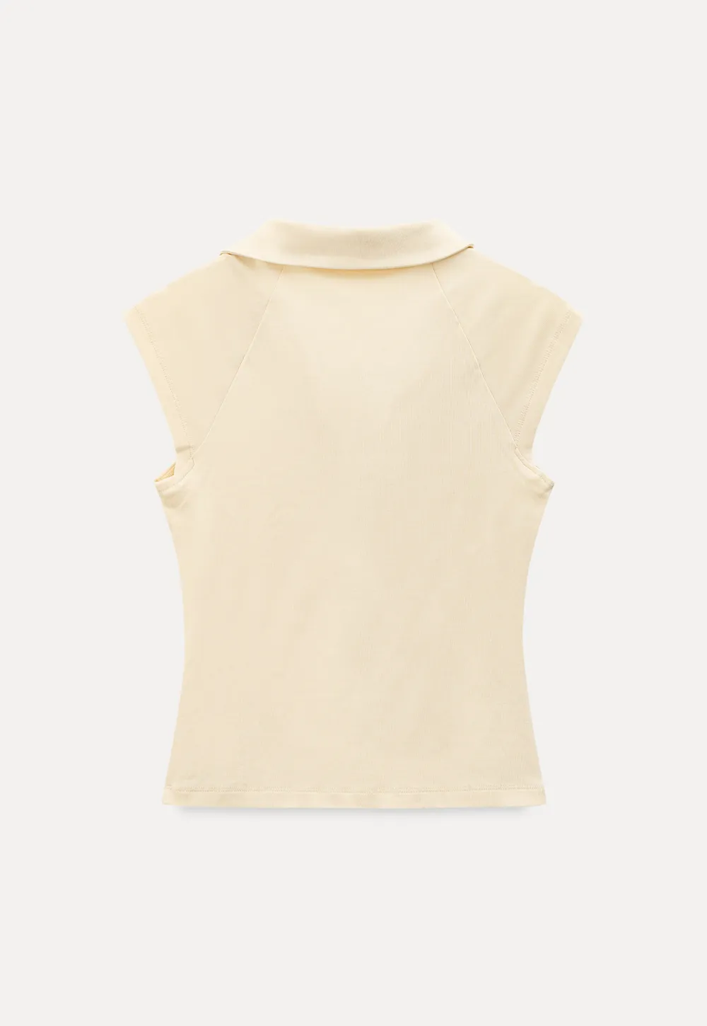 Sleeveless polo neck knit top