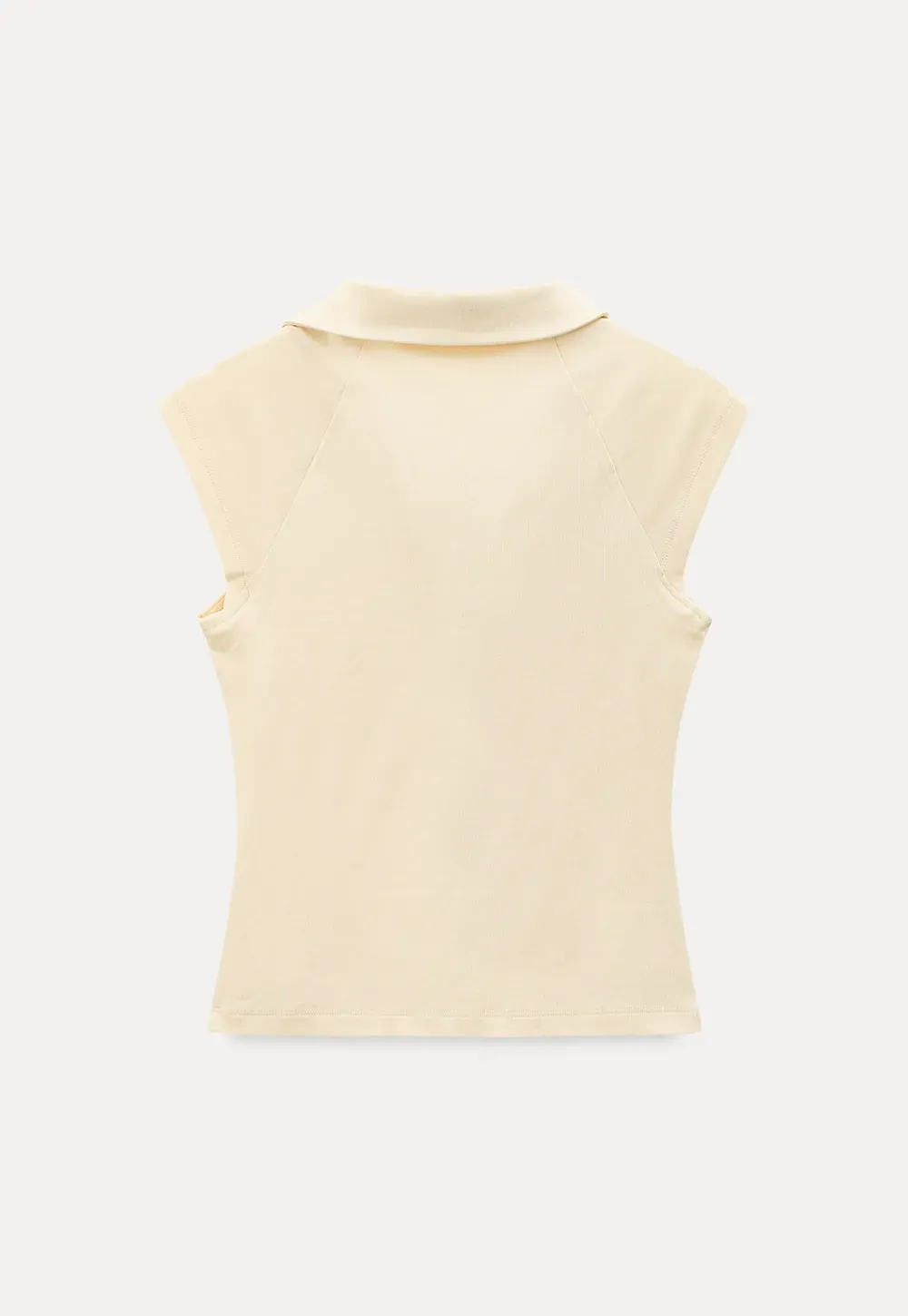 Sleeveless polo neck knit top