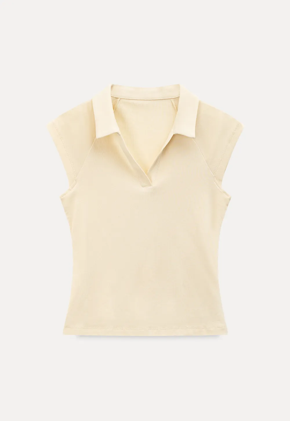 Sleeveless polo neck knit top