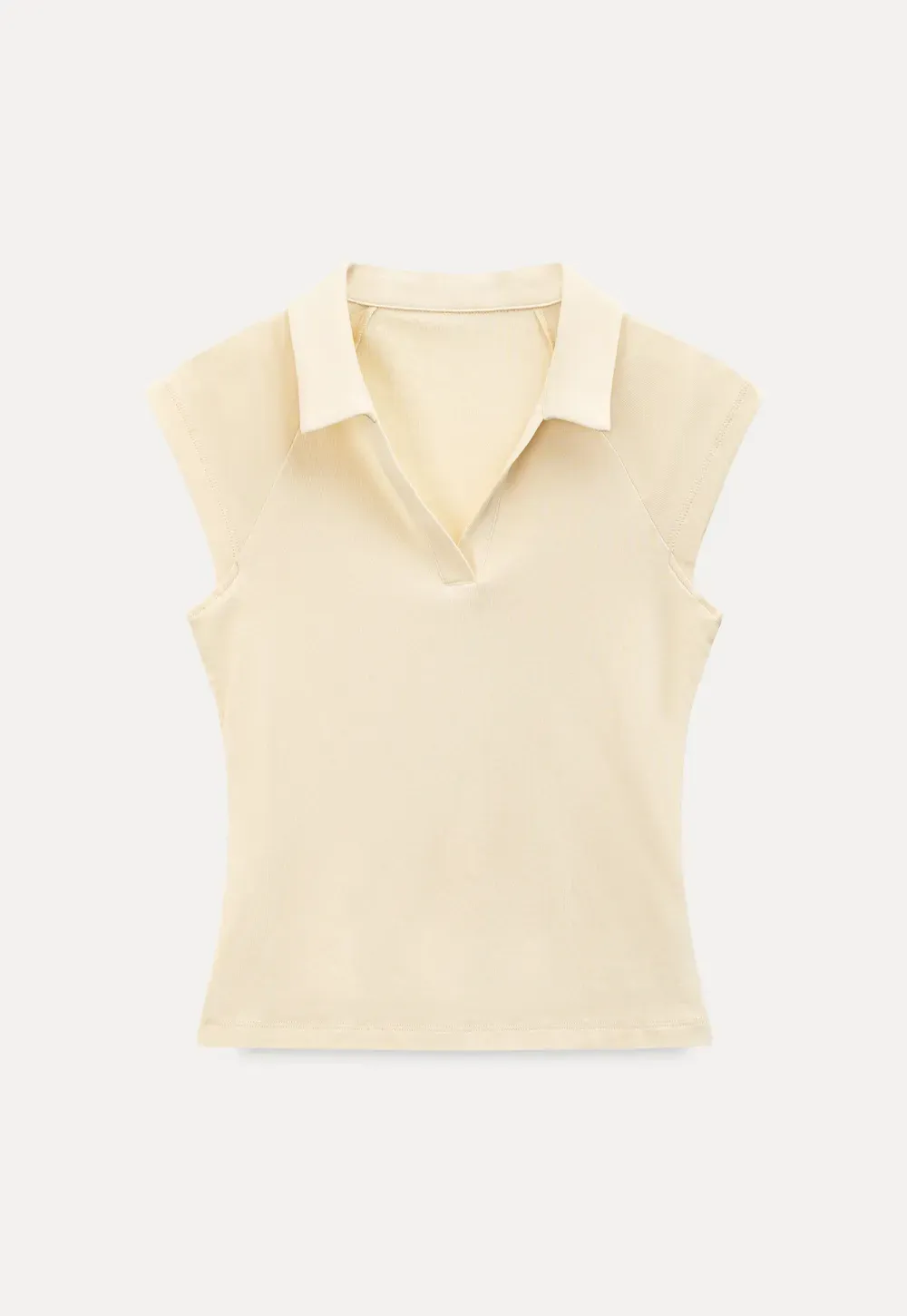 Sleeveless polo neck knit top