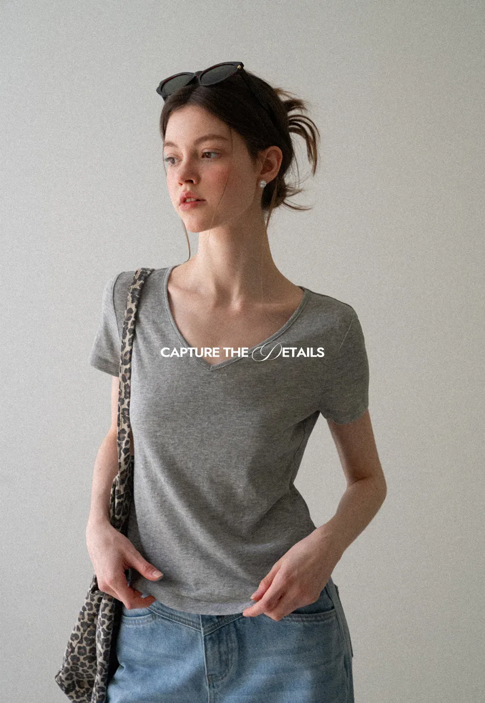 Lace Trim Drawstring Neckline Short Sleeve T Shirt