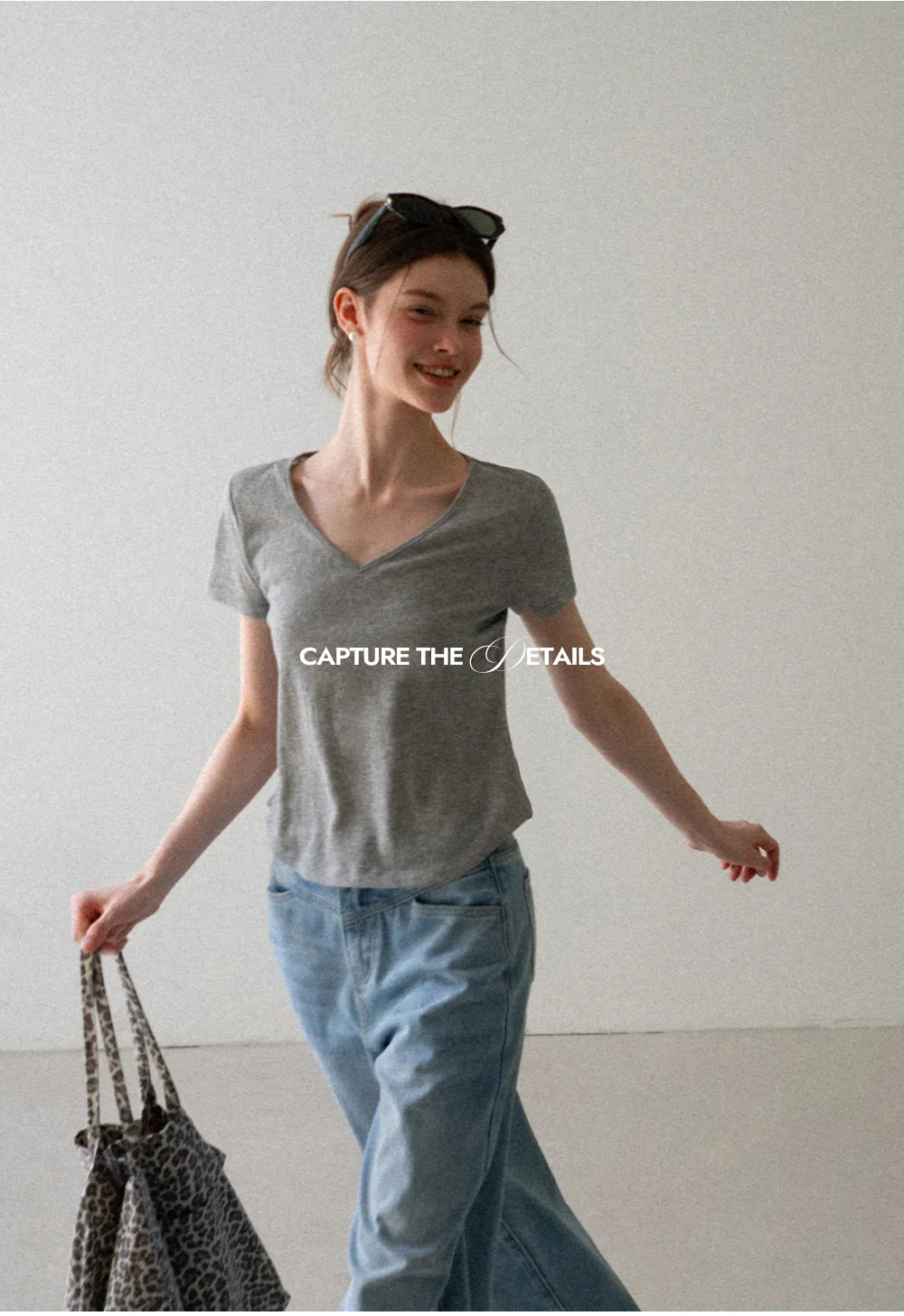 Lace Trim Drawstring Neckline Short Sleeve T Shirt
