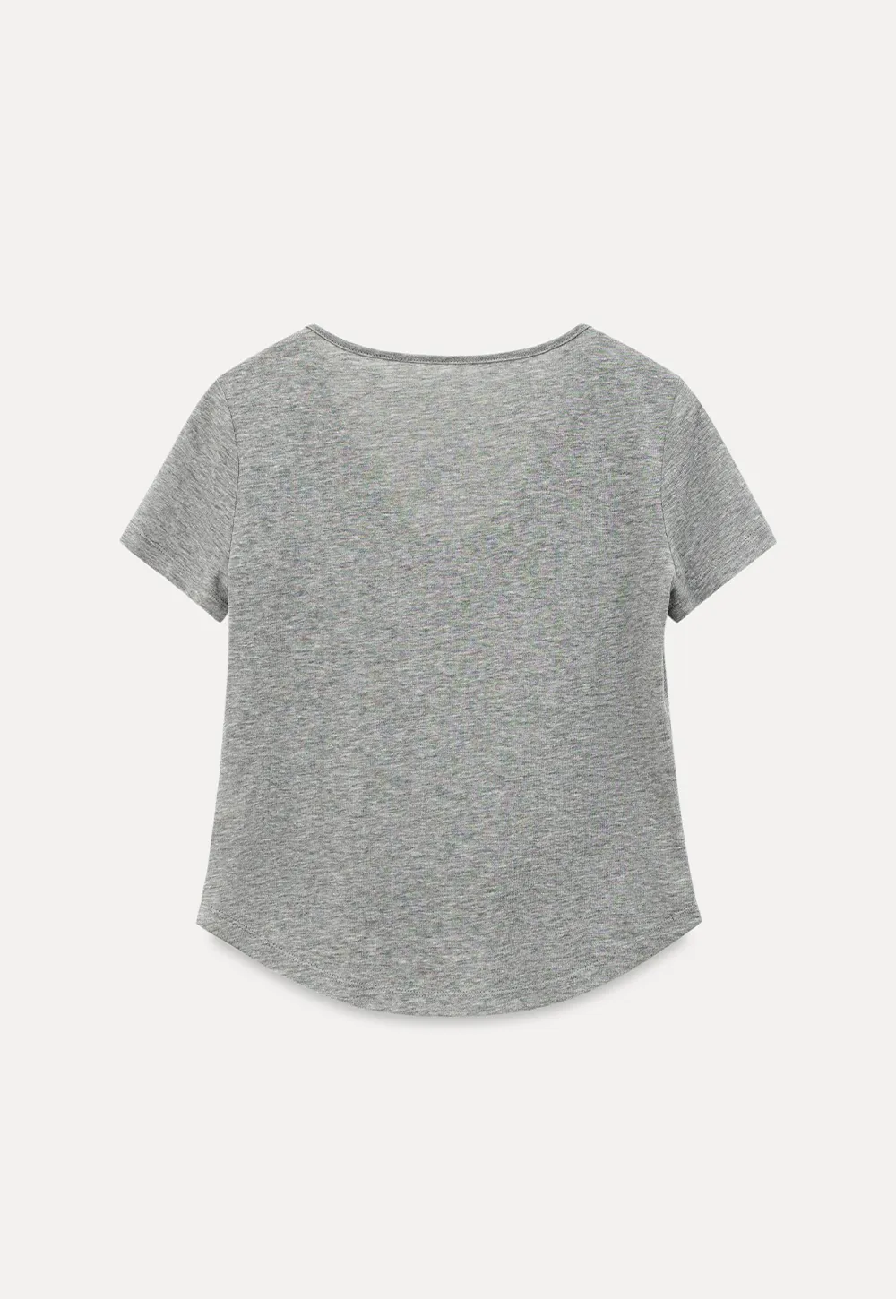 Lace Trim Drawstring Neckline Short Sleeve T Shirt