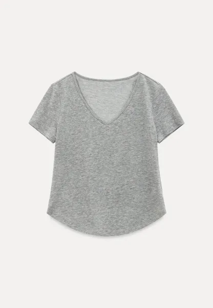 Lace Trim Drawstring Neckline Short Sleeve T Shirt