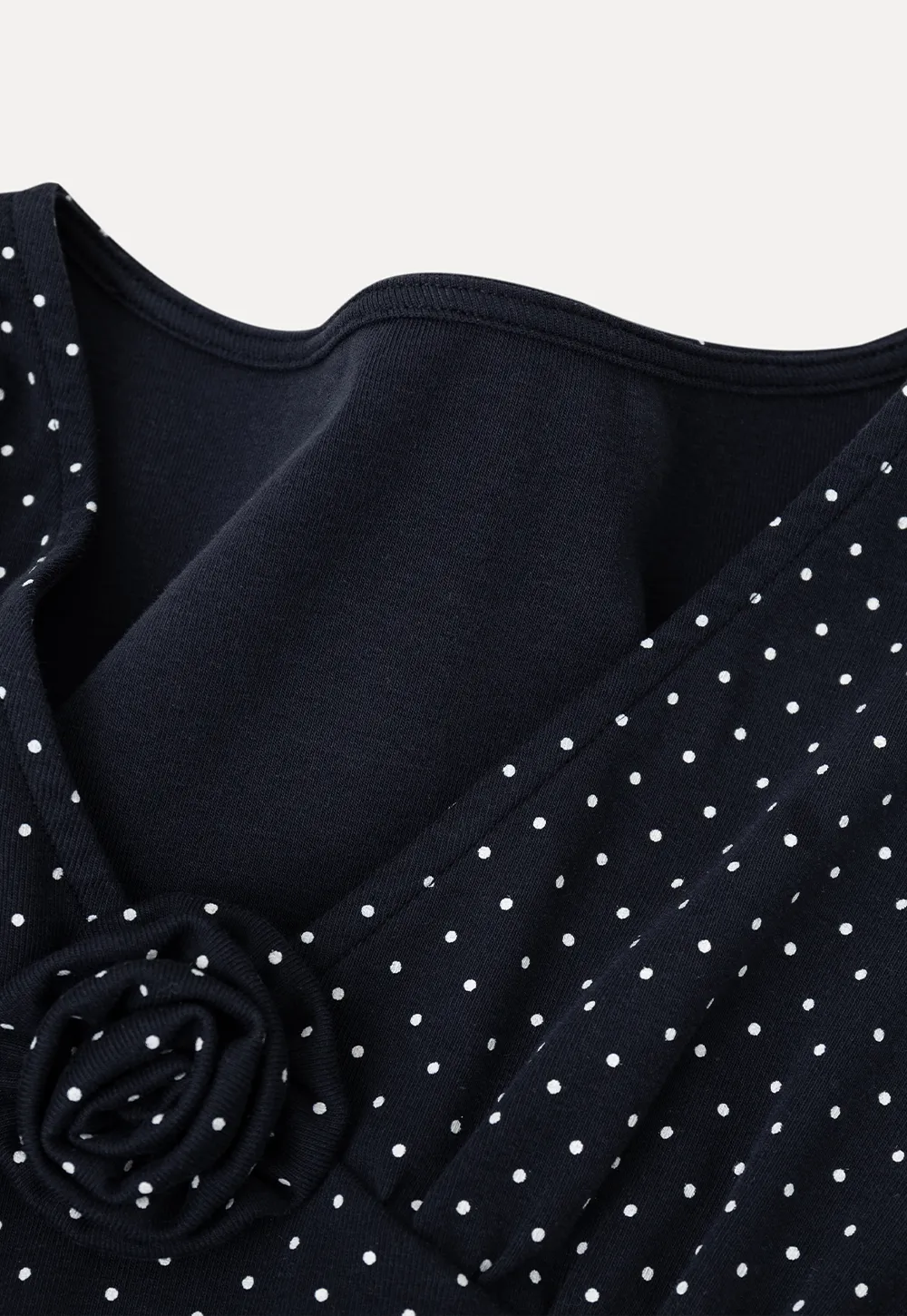 Polka Dot V Neck Cap Sleeve T Shirt