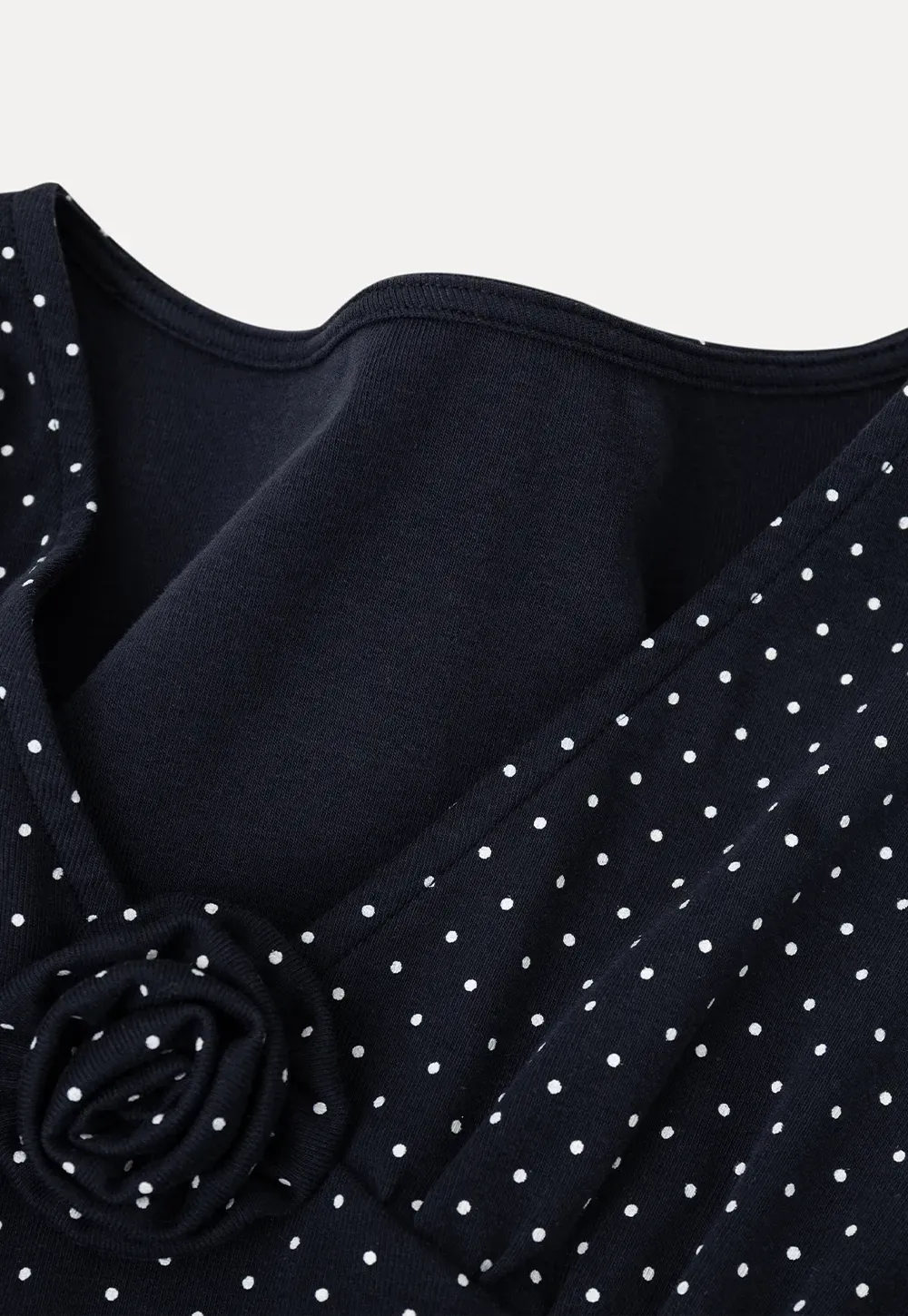 Polka Dot V Neck Cap Sleeve T Shirt