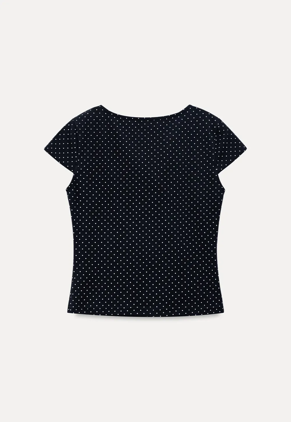 Polka Dot V Neck Cap Sleeve T Shirt