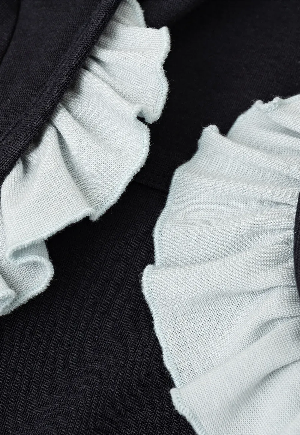 Ruffle Trim Short Sleeve Fitted Top