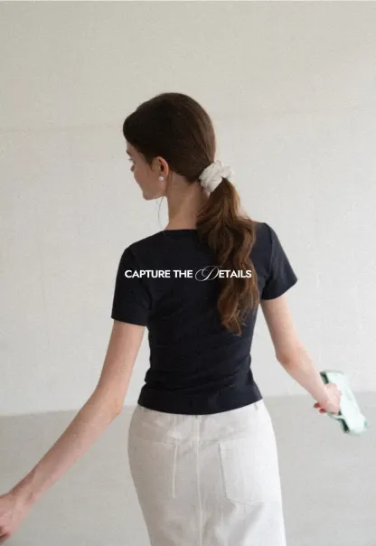 Ruffle Trim Short Sleeve Fitted Top