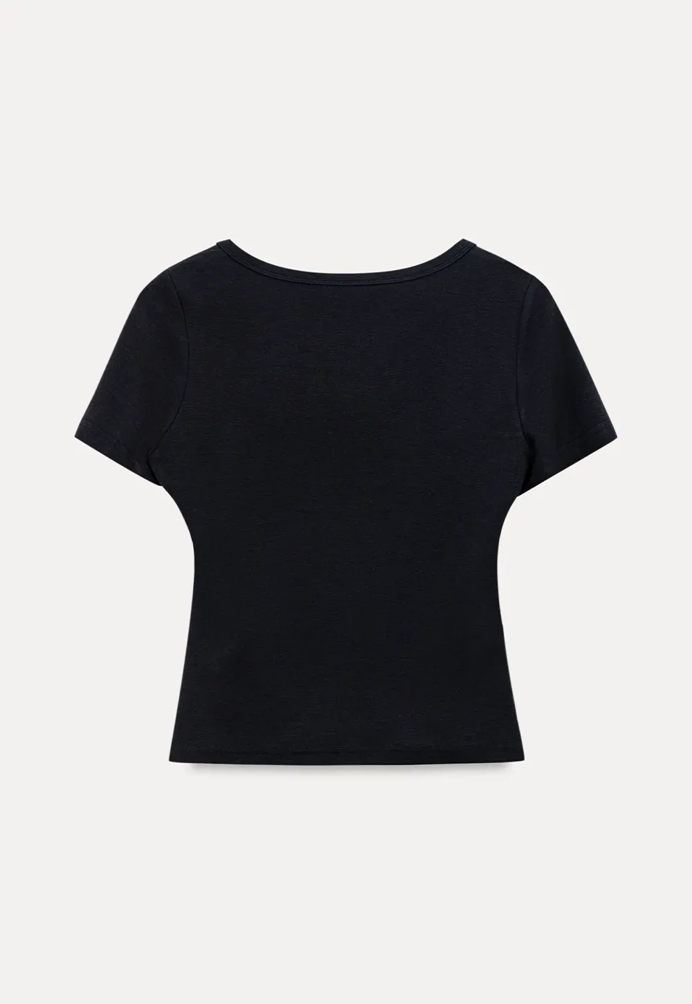 Ruffle Trim Short Sleeve Fitted Top