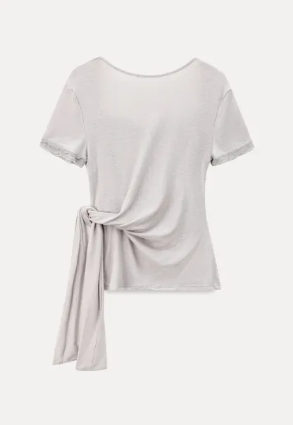 Lace Trim Square Neck Short Sleeve T Shirt