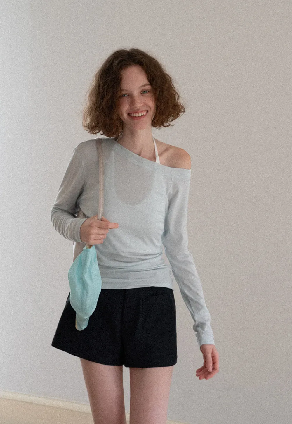 Asymmetrical One Shoulder Long Sleeve Top